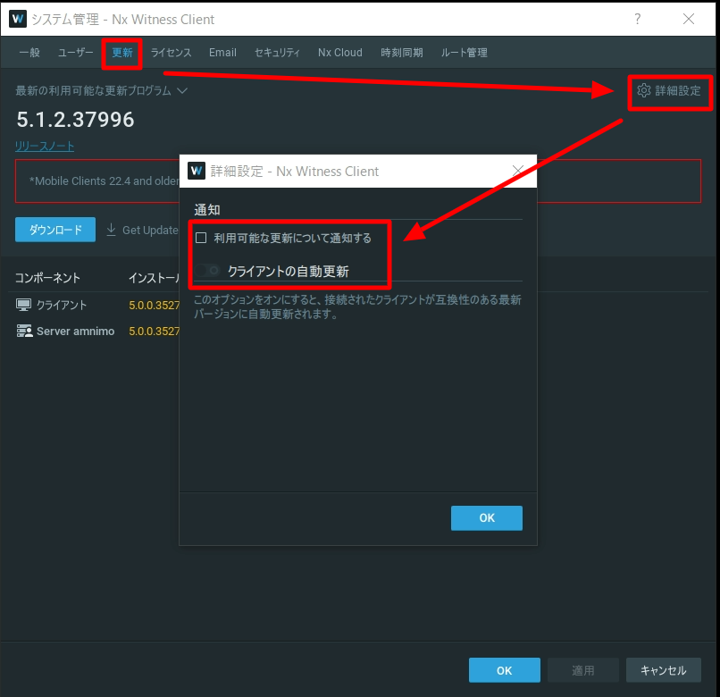 Nx Witness デスクトップクライアントを起動したら
